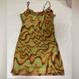 Cider Cowl Neck Mesh Dress